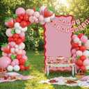 Leinuosen 6ft Strawberry Baby Shower Party Decorations Pink Red Birthday Party Cardboard Cutouts Coquette Christmas Cherry on Top Baby Shower Cutout Stand Decor for Bachelorette Bridal, 70.87 x 39.37 inches