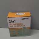 Olive Oil Sprayer for Cooking, 470ml 2 In 1 Glass Oil Dispenser/Pour Bottle, Kitchen Accessories, Kitchen Gadgets for Air Fryer, Salad, BBQ (Black)