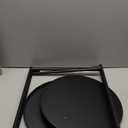 EKNITEY 2 Tier End Table - Metal Side Table Waterproof Small Sofa Coffee Side Tables Bedroom Indoor Outdoor with Removable Tray for Living Room Bedroom Balcony and Office (Black)