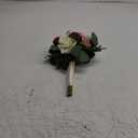 11 Inch Dusty Pink & Burgundy Silk Rose & Peony Bridesmaid Bouquets - Realistic & Easy to Arrange - Wedding Decorations