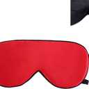 ALASKA BEAR Sleep Mask 2 Straps, Mulberry Silk, Twin Thin Elastic Bands Stay Put All Night, Super-Smooth Slim Eye Mask Two Adjustable Head Strings and Nose Baffle(Red)