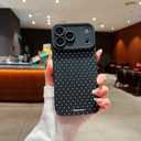 Compatible with iPhone 17 Pro Max Case Cute Aesthetic Polka Dot Pattern Design for Girls Women, Soft Silicone Shockproof Protective Designed for iPhone 17 Pro Max Case-Black