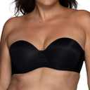 Vanity Fair Women's Beauty Back Smoothing Strapless Bra, 4-Way Stretch Fabric, Lightly Lined Cups up to H (38D, Black)