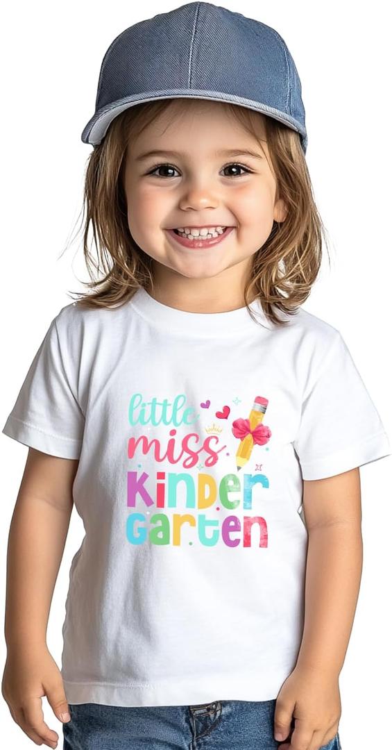 Kindergarten Shirt for Girls Boys Kids Toddler First Day of School Shirts Back to School in My Kindergarten Era Tshirt 2T-7Y (4-5T, Little Miss)