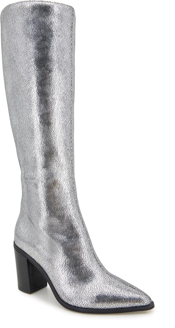 XOXO Women's Bella Knee High Boot (7, Silver)