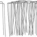 50 Pack 6 Inch Galvanized Tent Stakes, Heavy Duty U-Shaped Ground Stakes for Tents, Canopies and Weed Barrier Fabric, Suitable for Outdoor Use