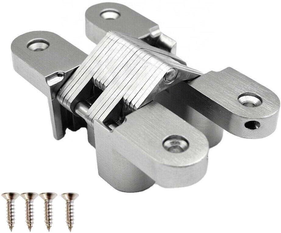 1PC Stainless Steel 304 Hidden Hinge,Silent Close Invisible Mounting Folding Door Hinge Door Furniture Hardware with Screws (5 #(25X118mm) ,1PC)
