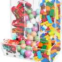 Montex Acrylic Wall Toy Dispenser, Acrylic Wall Storage, (Triple Compartment) Hanging Organizer and Storage Bin for Playroom, Blocks, Cars, Balls, Snacks