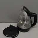 OVENTE Electric Kettle, 1.5L Borosilicate Glass Countertop Water Heater and Boiler for Coffee or Tea, BPA-Free, Auto Shut-Off, Boil-Dry Protection, Removable and Washable Spout Filter, Black KG83B (1.6 Quarts)