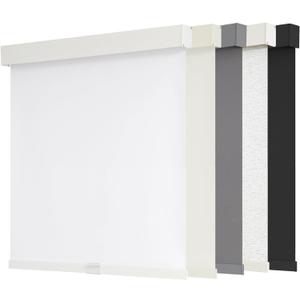 AOSKY Blackout Roller Shades Cordless Blinds for Windows, Free-Stop Shades with Valance, Thermal Insulated Fabric, UV Protection, Natural Woven Blinds for Home and Office (47" W x 72" H, White)