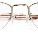 Progressive Multifocal Computer Reading Glasses Half-rimless Presbyopic Eyewear Blue Light Blocking Multifocus Readers Eyeglasses Women (Golden, 1.50)