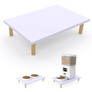 Wooden Elevated Cat Food Stand  Raised Pet Feeding Table for Cats and Dogs, Compatible with Most Bowls & Automatic Feeders, Solid Wood Pet Food Platform S(11.8 * 7.9 in