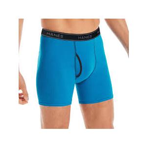 Hanes mens Ultimate FreshIQ Tagless Cotton Boxer ComfortFlex Waistband Brief, 6 Pack  Striped Assorted, Medium