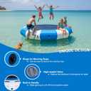 10/12/15FT Inflatable Water Trampoline for Lake Floating Trampoline | Heavy Duty Design with D Rings, Ladder & Ropes, Suitable for Lake Pool Ocean, No Pump Included