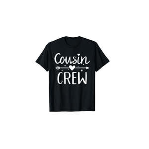 Cousin Crew TShirt  Kids, Family  Unisex  Short Sleeve  TShirt  Black  Small