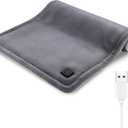 USB Heating Pad for Travel Warmth Outdoors, 5V Small Heated Pad FSA Eligible HSA Non-Rechargeable Heat Therapy for Pain Relief Abdomen Cramps, 3 Heat Settings & Auto Off (16"x 12") Gray
