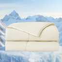 BEDELITE Cooling Comforter Queen Size,Double Side Cooling Blankets for Hot Sleepers,Lightweight & Breathable Summer Comforter Queen SizeBeige,88x88 Inches