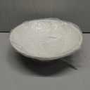 KIVY Concrete Fruit Bowl for Kitchen Counter - Large Decorative Bowl for Home Decor - Modern Fruit Basket for Entryway Table - Pedestal Bowl - Decorative Bowls for Home Decor - White Fruit Bowl Decor (Cream)