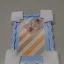 5x7 Picture Frame with Mat for 4x6, Wavy Edge Wooden Real Glass Photo Frame for Tabletop and Wall Hanging, Blue, 1 Pack