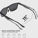 Carbon Fiber Polarized Sunglasses for Men Trendy Driving Sunglasses Shady Sun Glasses with UV Protection (Gunmetal Frame/Black Lens)