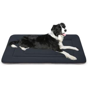 JoicyCo Dog Bed Soft Dog Crate Bed Pad Mat, 36 in Non Slip Bottom Washable Beds for Medium and Large Dogs, Pet Bed Mattress Kennel Pad, Dark Gray (36.0"L x 23.0"W x 1.2"Th)