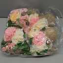 Novabright 4 Packs Artificial Flowers Centerpieces for Tables Decoration Faux Floral Pink Hydrangea in Small Burlap Vases Centerpiece Bouquets for Spring Easter Table Wedding Home Office Party