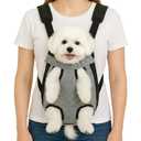 Dog Backpack Carrier, Front Pocket for Essentials, Legs Out Carrying Sling Travel Bag for Dogs 2.5-4 Lbs, Soft Wearable Puppy Chest Carry Backpacks for Walking/Hiking/Camping/Traveling