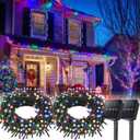 4 x SFNDOU 2 Pack Solar String Lights for Outside,Each 33Ft 100 LED Solar String Lights Outdoor Waterproof with 8 Modes,Solar Lights Outdoor for Patio, Garden, Tree, Party Decor-Warm White