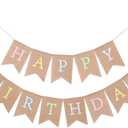 Rainbow Burlap Banner - Pastel Birthday Banner, Personalized 1st Birthday Decor, Photo Prop