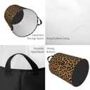 Leopard Cheetah Round Laundry Hamper Wildlife Fur Print Storage Basket Toys Clothes Organizer Bin For Home Bathroom Bedroom Dorm Nursery, 38l