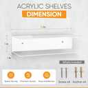 Clear Acrylic Floating Shelves - 2 Tier Wall Mounted Bathroom Organizer Set of 2 (15") - Space Saving Display Shelf for Makeup, Skincare, Kitchen Spices, & Home Decor