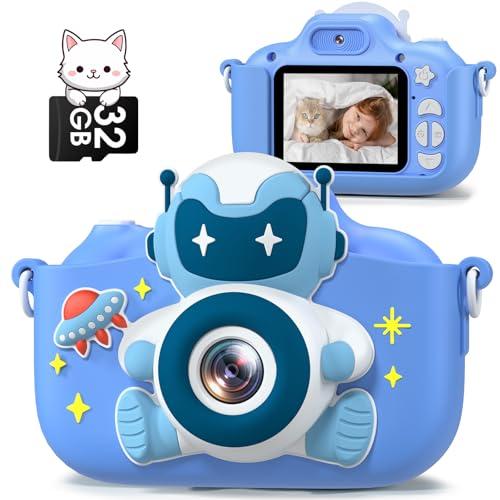 Kids Camera for 3-8 Years Old Toddlers Childrens Boys Girls Selfie Camera 20 MP HD 1080P IPS Screen Dual Digital Toy Camera for Kids Christmas Birthday Gifts with 32Gb Card