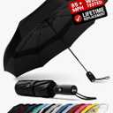 REPEL Windproof Travel Umbrella - Compact & Withstands Winds up to 85MPH , Strongest Premium Auto Folding Umbrella for Rain and Sun - Durable, Light & Portable for Women & Men , Fits Backpack & Cars
