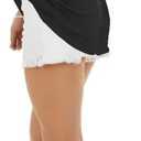 BONITEE Womens Off The Shoulder Shirt Boat Neck Oversized Tshirts Short Sleeve Tops 2026 Summer Casual Loose Clothes Tunic (Black, XXL)