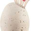 Travertine Match Holder Toothpick Holder 3x3x3 Inch Cute Matches Jar Box for Candles Match Toothpick Bathroom Home Decorations Gifts, Matches Not Included