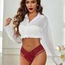 Avidlove Women Lace Panties Sexy Underwear Briefs Thongs V-Shape Waistband Tanga Sexy Cheeky Panties (XL)