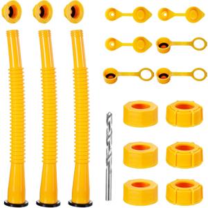 Extra Long Gas Can Spout Replacement, Our gas can nozzle is 11.2in long, (3 in longer than standard nozzles). Gas can nozzle (3 kit-Yellow) for 1/2/5/10 gal oil cans. Replacement gas can spout, Yellow