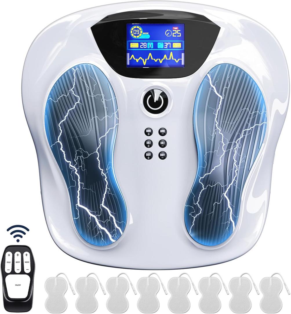Creliver Foot Nerve Stimulator Pro+, EMS Foot Massager for Neuropathy Pain Relief for Feet, Leg Massager forCirculation, TENS Unit Muscle Stimulator, Gifts for Women Men (White)