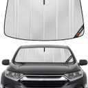 Pigenius Windshield Sun Shade for Honda CRV 2017-2022. Full Coverage Rearview Mirror Shade for Ultimate Protection (Silver)