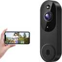 1080P Smart Wireless Video Doorbell Camera, Night Vision, Real-Time Alerts, AI Human Detection, 2.4G WiFi,Two-Way Talk, Cloud Storage, Night Vision, Battery Rechargeable(Excluding Receiver)