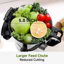 Cold Press Juicer 5.8" Wide Mouth Hopper for Whole Recipe Loading, Self Feeding for Hands-Free Operation, Zero Waste Masticating Juicer For More Juice, Less Pulp Triple Strainers