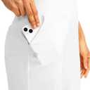 G Gradual Women's 12" Bermuda Long Shorts with Pockets High Waisted Stretch Knee Length Shorts for Women Summer Walking (White, L)
