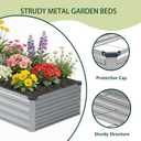 zunatu 8x2x1 ft(2 Pack) Galvanized Raised Garden Bed,Outdoor Planter Box Metal Patio Kit Planting Bed for Vegetables Flowers and Succulents,Silver