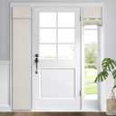 HOMEIDEAS Blackout French Door Curtain, Privacy Door Curtains for Window, Blinds for Glass Window, Thermal Insulated Tie Up Shades, 1 Panel, W12 X L68 Inch, Cream (12"W x 68"L (Pack of 1), Cream)