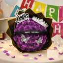 Waipfaru Glitter Roses Bouquet,Birthday Gifts for Women Mom,DIY Fake Flowers Bouquet with Birthday Stand-Up Signs,36 Purple Rose for Grandma Wife Friends