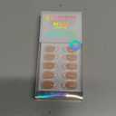 BTArtbox Press On Nails Short - Almond French Tip Press On Nails with Glue for Women, Soft Gel Glue On Nails in 16 Sizes - 32 Stick On Nails Kit, White French