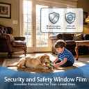 UV 99% Security and Safety 4 Mil Clear Window Film Shatterproof Anti Shatter Tempered Glass Film for Home and Office Windows (Clear, 36 in x 15 FT)