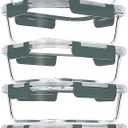 5 Pack 37oz Large Glass Food Storage Containers with Lids, Lunch Meal Prep Containers Boxes with Leak Proof Lids for Oven Freezer Microwave, Dishwasher Safe