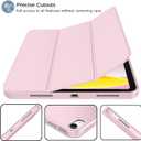 iMieet iPad (A16) Case/iPad 10th Generation Case [11-Inch 2025/10.9 Inch 2022] with Pencil Holder, Trifold Stand Smart Cover with Soft TPU Back,Auto Wake/Sleep(Pink)
