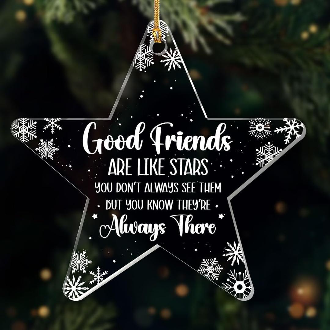 4 x Jesuspirit Ornaments for Christmas Tree - Best Friends Bestie Ornaments for Women - Bestie Ornament - Friendship Christmas Ornament - Custom Shaped Ornament for Christmas